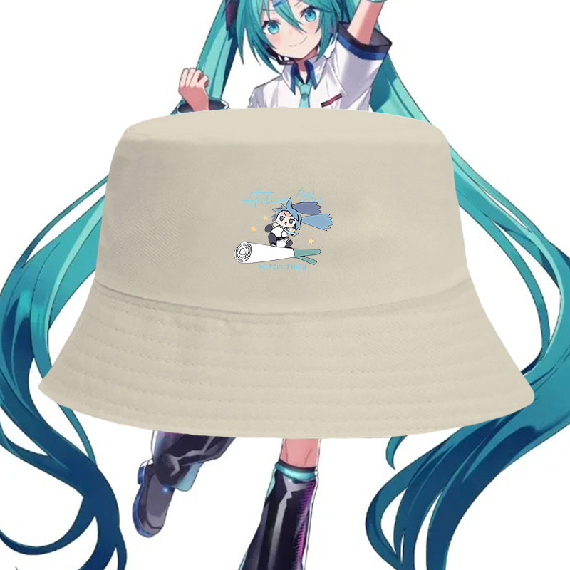初音联名未来周边联名渔夫帽cos男女纯棉二次元夏季百搭遮阳帽潮