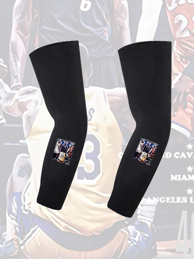 美式复古詹姆斯湖人热火骑士休闲印花冰袖男女防晒护臂运动袖套子