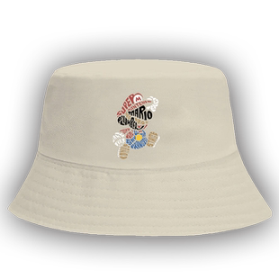 欧美潮牌超级玛丽印花渔夫帽潮流百搭情侣男女休闲遮阳盆帽子ins