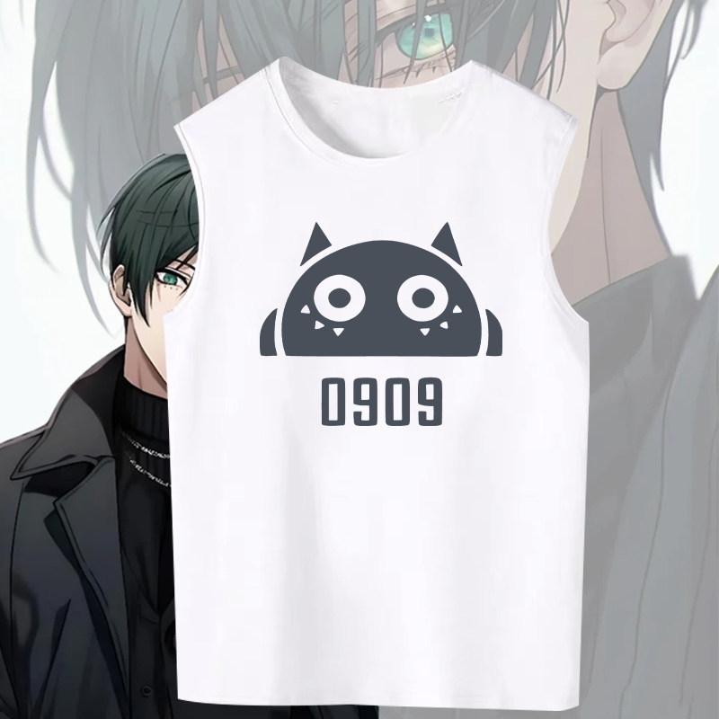 动漫周边蓝色监狱糸师二次元印花背心男女纯棉宽松无袖上衣T恤夏