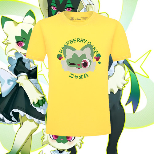 新叶喵宝可梦神奇宝贝印花短袖