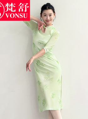 梵舒国风旗袍舞蹈服古典舞演出服成人现代舞表演服女新款XS32762