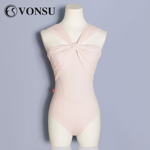 梵舒芭蕾体服新款粉色连体服