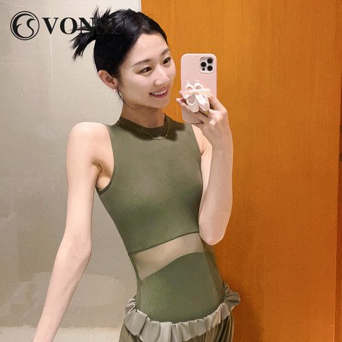 梵舒高端芭蕾舞体操服网纱拼接