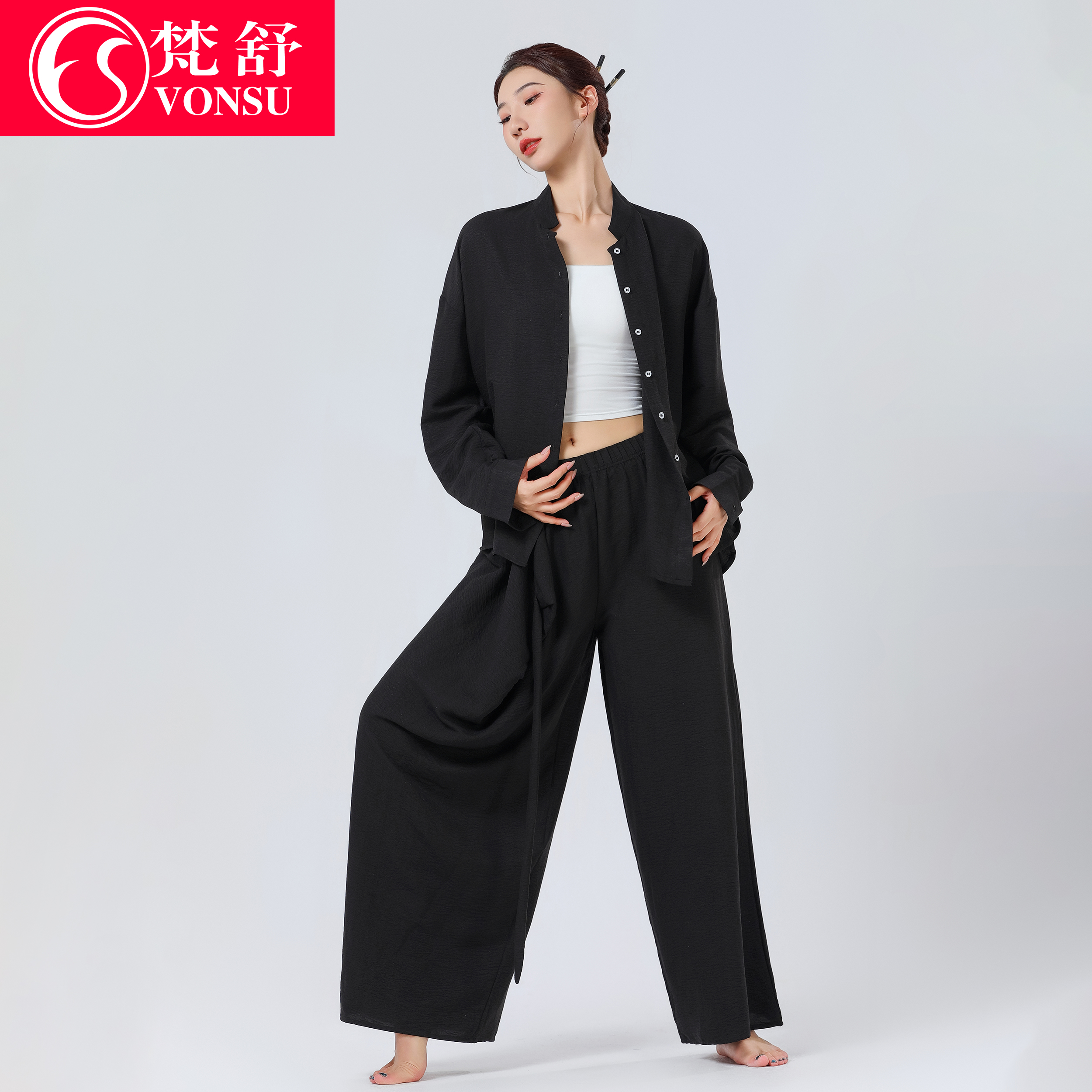 梵舒现代舞练功服衬衫古典舞中国舞仿棉褶舞蹈上衣练功服女舞蹈新