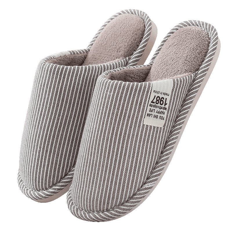 男士棉拖鞋冬季包跟防滑室内居家居男款保暖棉鞋加绒毛拖鞋女冬天