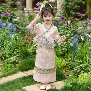 女童夏季连衣裙西双版纳民族傣族服装儿童小女孩汉服套装2025新款