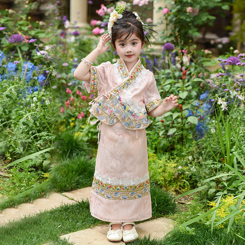 女童夏季连衣裙傣族服装儿童汉服