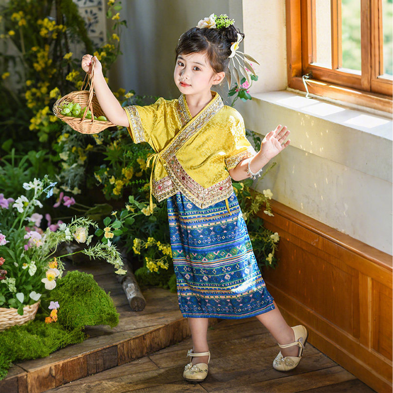 女童夏季连衣裙2025新款西双版纳民族傣服儿童服装小公主汉服套装,童装/婴儿装/亲子装,儿童演出服,淘宝优惠券,粉丝福利购,淘宝优惠卷