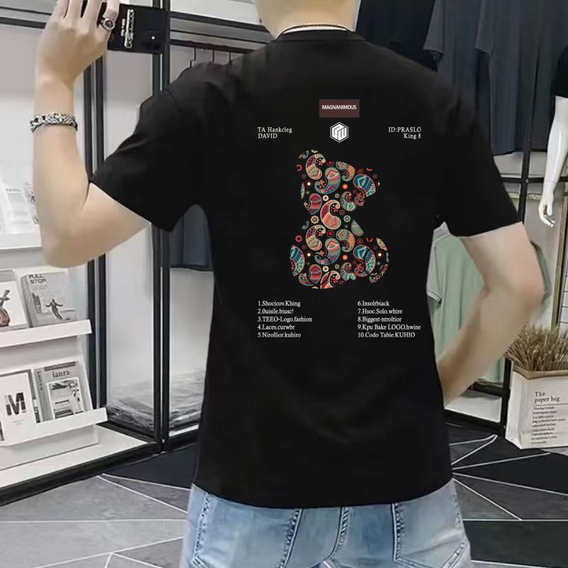 2025新款男士短袖t恤ins夏季宽松圆领半袖纯棉潮牌美式百搭上衣T