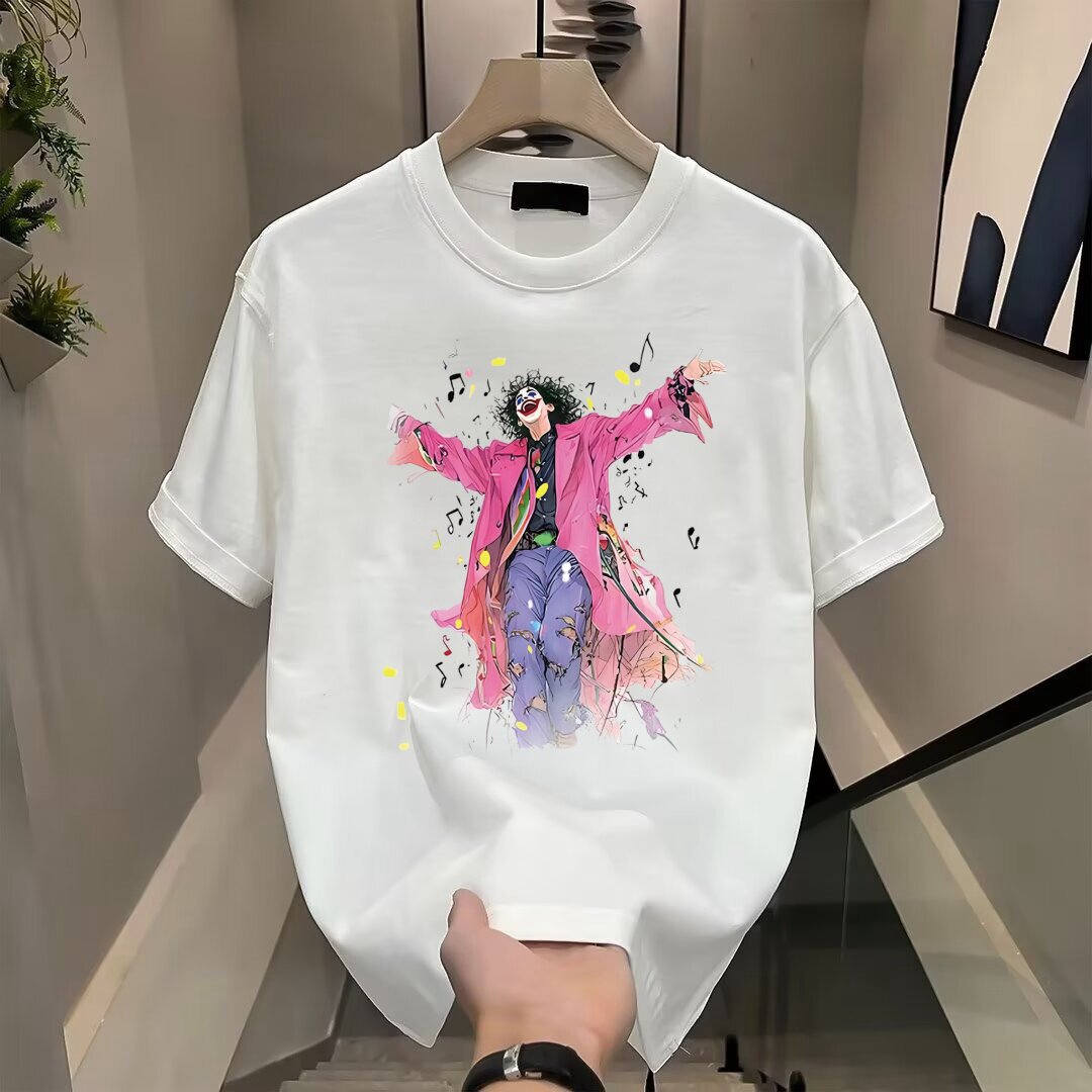 国潮牌嘻哈卡通人物短袖t恤女男ins美式高街hiphop痞帅纯棉上衣夏