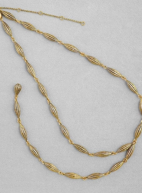 经典秋冬新款可可豆项链法式复古小众做旧金色异形串珠长款锁骨链