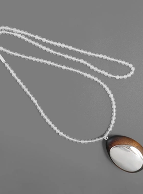 新款ROTATI*家共生石毛衣链 秋冬款高级感简约设计百搭白玛瑙串珠