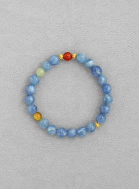 2025新款晴川蓝晶石手链新中式天然石国风百搭虎眼石手链手串手链