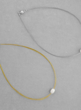 CHEZ家逆反系列金银丝珍珠项链高级感轻奢小众简约淡水珍珠锁骨链