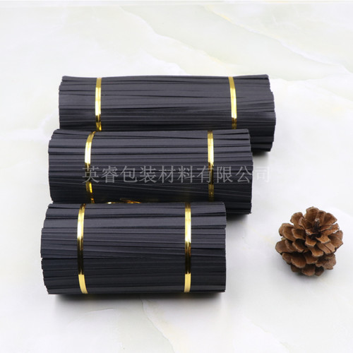 加宽黑色牛皮纸金属工艺品扎口线