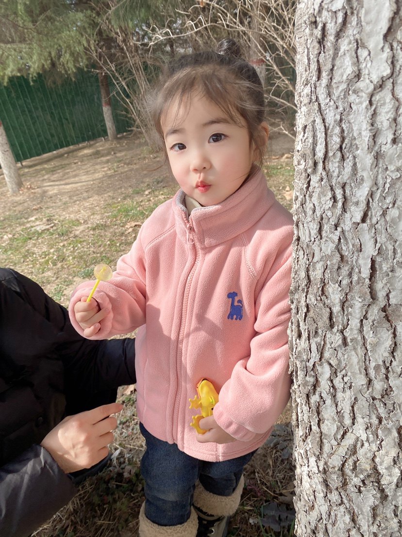 秋冬童装女童奥粒绒外套儿童珊瑚绒保暖女宝宝摇粒绒外套内胆两穿