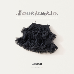 女童网纱tutu半身裙宝宝百褶蛋糕裙短裙裤 儿童蓬蓬加绒裙子秋冬季