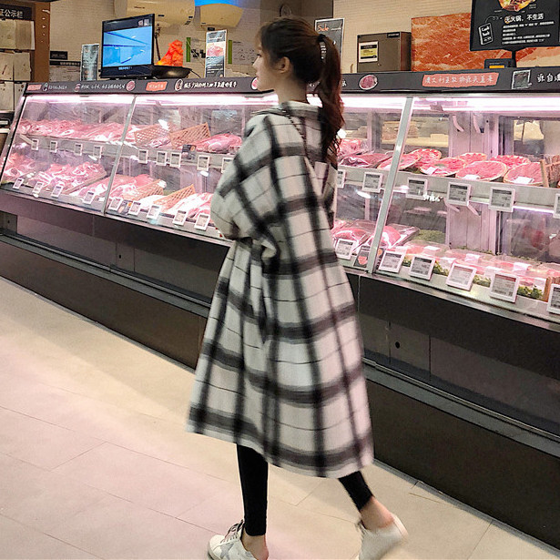 2024 MATERNITY SPRING AND AUTUMN WEAR PILE THICKENED MID LENGTH PLAID SHIRT WOMENS LONG SLEEVE NEW LOOSE SHIRT JACKET