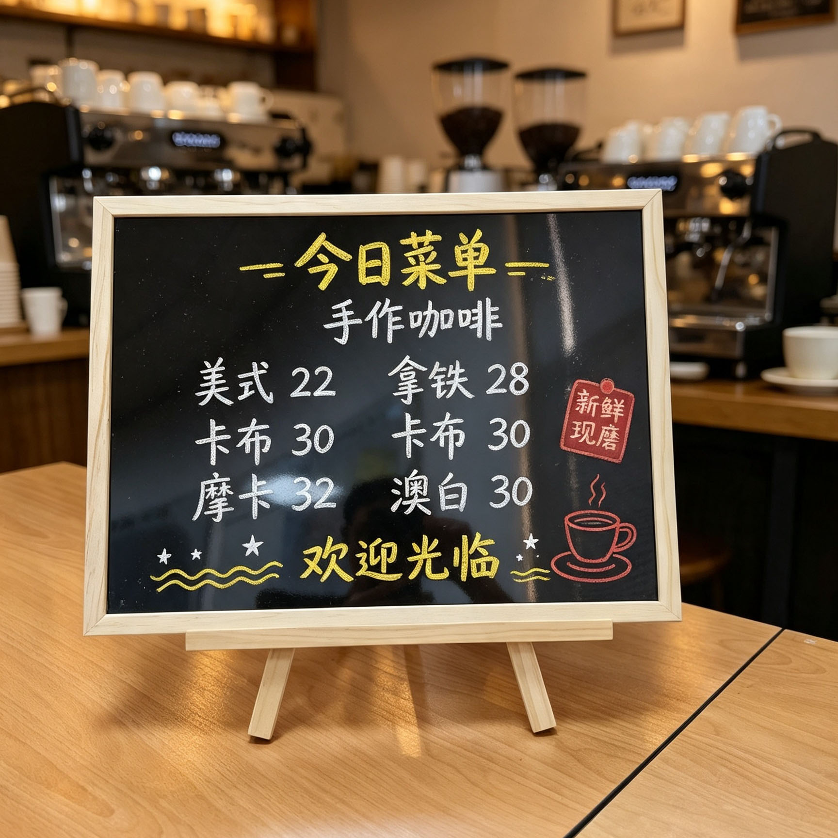 桌面小黑板店铺用摆摊展示牌广告板立式吧台留言商用手写咖啡菜单