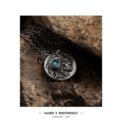 BARNS x NORTHWORKS 季节限定 古硬币改制 天然松石 项链 BR-8459