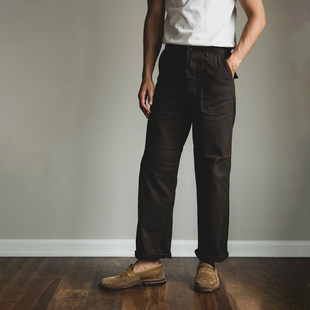 复古王炸orSlow秋冬重磅美式工装裤 标准直筒 麂皮质感法兰绒长裤