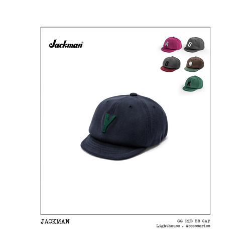 Jackman热卖定番短檐棒球帽 立体刺绣 复古弹力罗纹帽