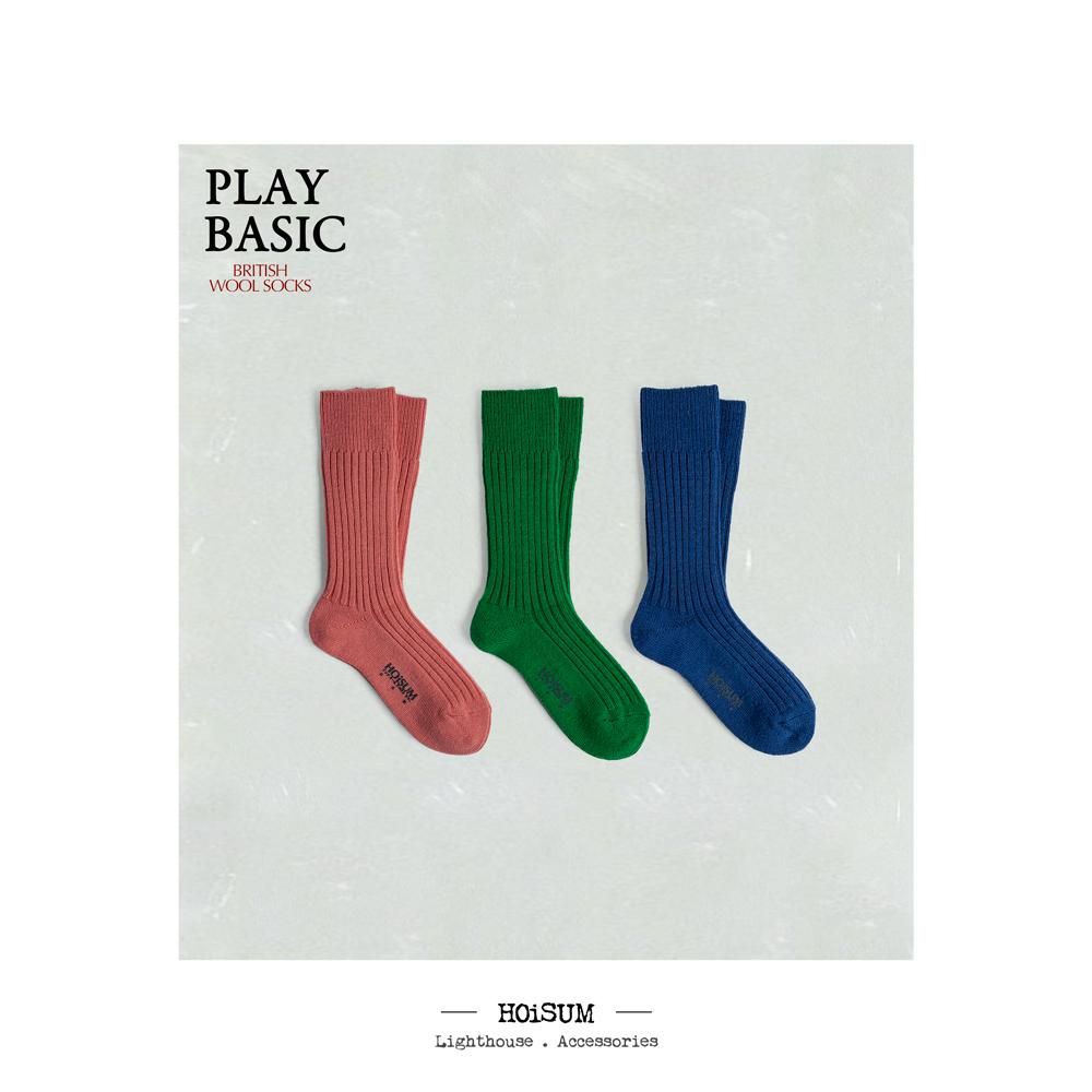 HOiSUM 点亮秋冬男子彩色袜 经典款英伦羊毛厚袜 HOCMD11