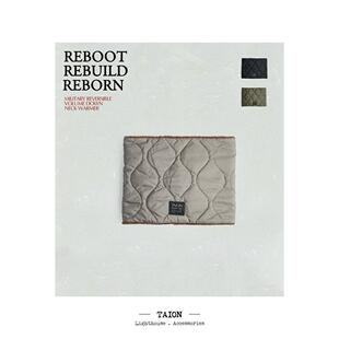 TAION冬季明星款羽绒摇粒绒双面围巾围脖男女暖颈套 R203ML-1