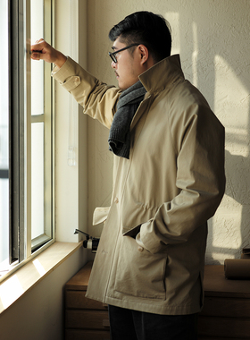 VALLEE 大件抽绳收腰宽松版型中长款风衣夹克 VE066