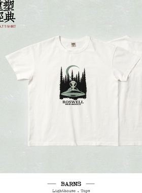 Barns罗斯威尔特别款14支重磅筒织T恤男女宽舒复古UFO TEE
