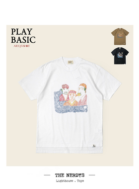 The NERDYS 日系致敬传奇嘻哈ATCQ手绘印花T恤日制宽松 SCA-013