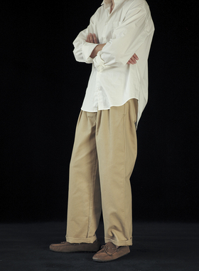 VALLEE 50’s French Army Chino 新款双褶宽松法式卡其长裤
