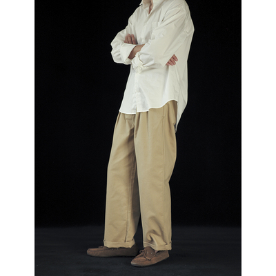 VALLEE 50’s French Army Chino 新款双褶宽松法式卡其长裤