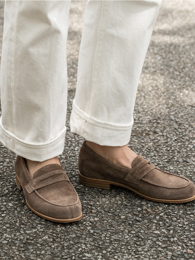 Paraboot MARSAN 舒适裸足轻便乐福鞋意大利制丝绒麂皮 205248