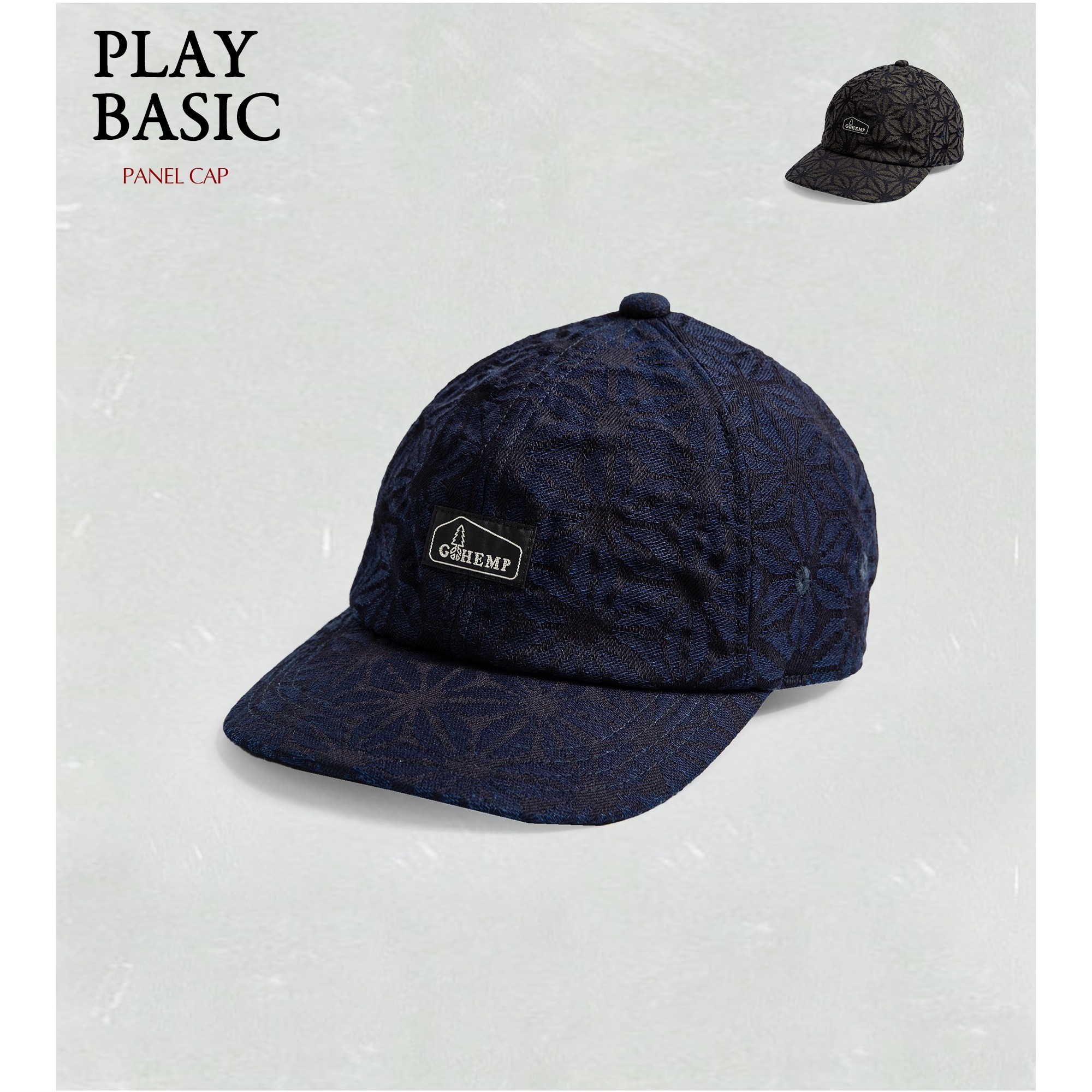 GOHEMP 汉麻主题 麻棉拼接帽透气抑菌六片遮阳帽可调节复古户外帽