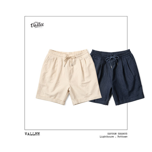 VALLEE 全棉制法式宽松版型抽绳短裤 两色入 VE095