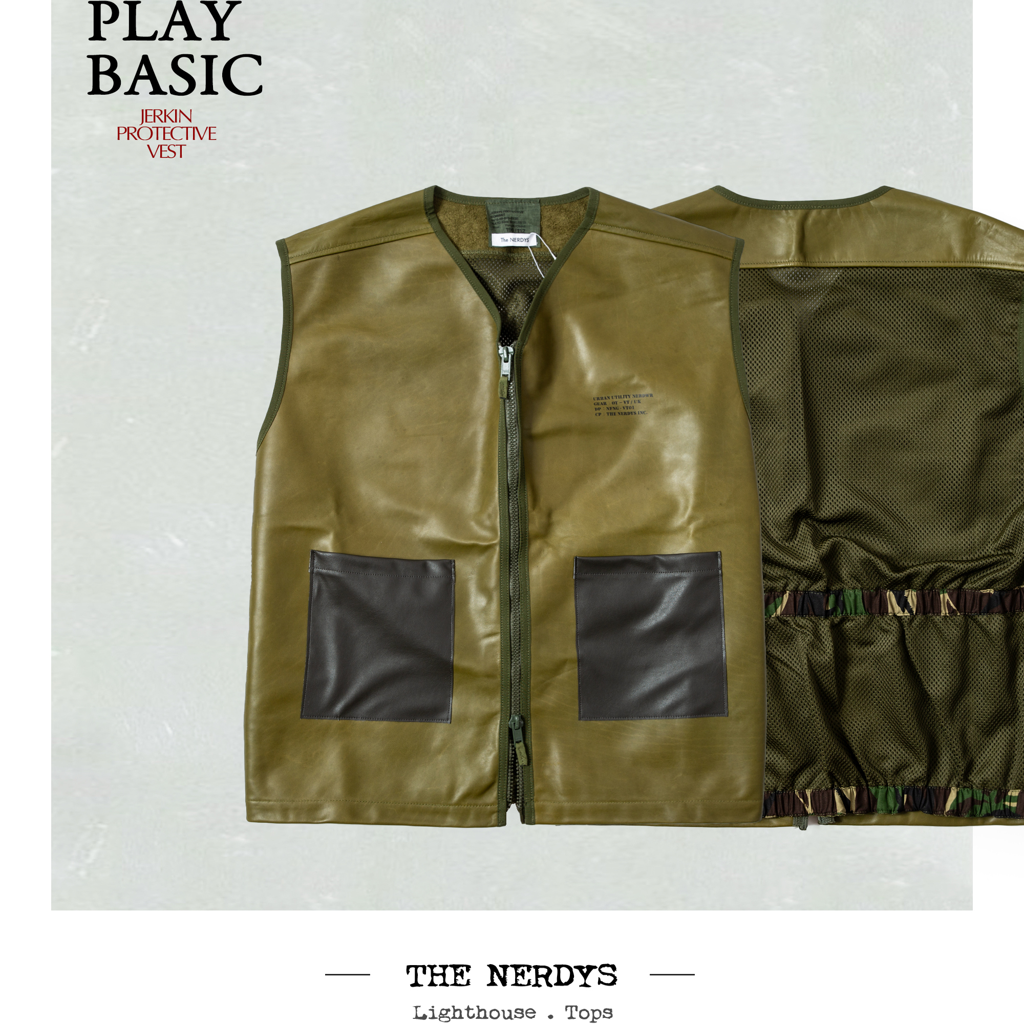 稀有款！THE NERDYS remake 背心双拉链多口袋宽松廓形男女外套