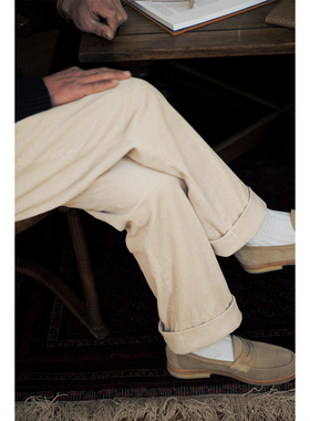 VALLEE 重磅全棉面料灯芯绒宽松直筒休闲裤 VE065