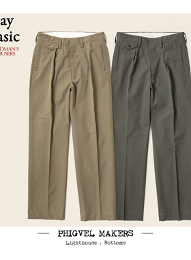 Phigvel Makers 经典依旧男士早春款一褶阔腿裤微锥高级原创羊毛