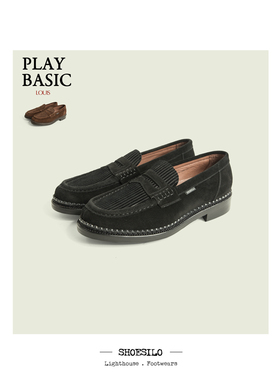 SHOESILO JEROME 固特异真皮灯芯绒压纹德比鞋 男女同款皮鞋