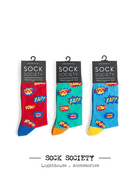 澳洲 SOCK SOCIETY 波普风格 舒适 四季 男女长袜 87752超人
