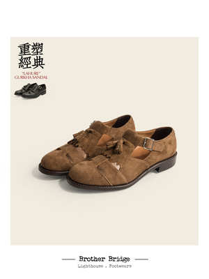 英式廓尔喀马皮凉鞋日系改良