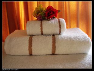 二等品纯棉32s 浴巾毛巾2件套/澳门威尼斯人酒店 掉绒少 吸水松软