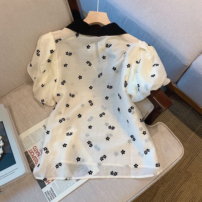 CLEARANCE PICK-UP COUNTER WITHDRAWAL WOMENS PUFF SLEEVE SHIRT DESIGN SENSE NICHE BUCKLE TOP CHIC BEAUTIFUL SHIRT