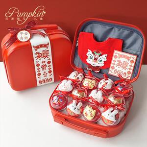 婴儿礼盒套装造型袜子围嘴新年春节喜庆圣诞送礼物品0-1岁伴手礼