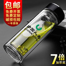 双层玻璃杯泡茶杯水晶饮水杯男喝水杯子便携隔热随手杯定制广告杯