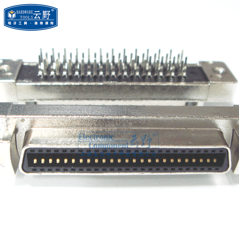云野  SCSI插座50芯 公头 曲线  直针焊板 连接器DB形 全新原装