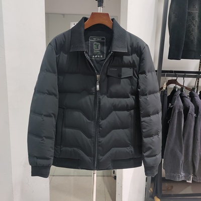 船王男士2026秋冬新款羽绒服男翻领轻薄保暖白鸭绒商务休闲外套