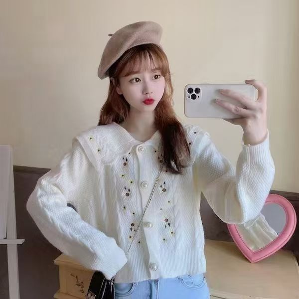 2025春季新款韩版宽松显瘦百搭针织开衫女毛衣外套上衣外套精品